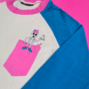 FUNNY SKULL RANGLAN CROP TOP