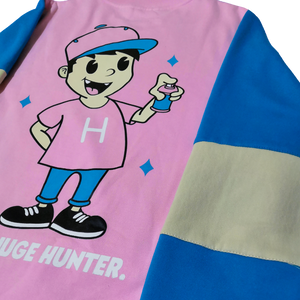 Sudadera color rosa, azul estilo skate con estampado en serigrafía niño graffiti