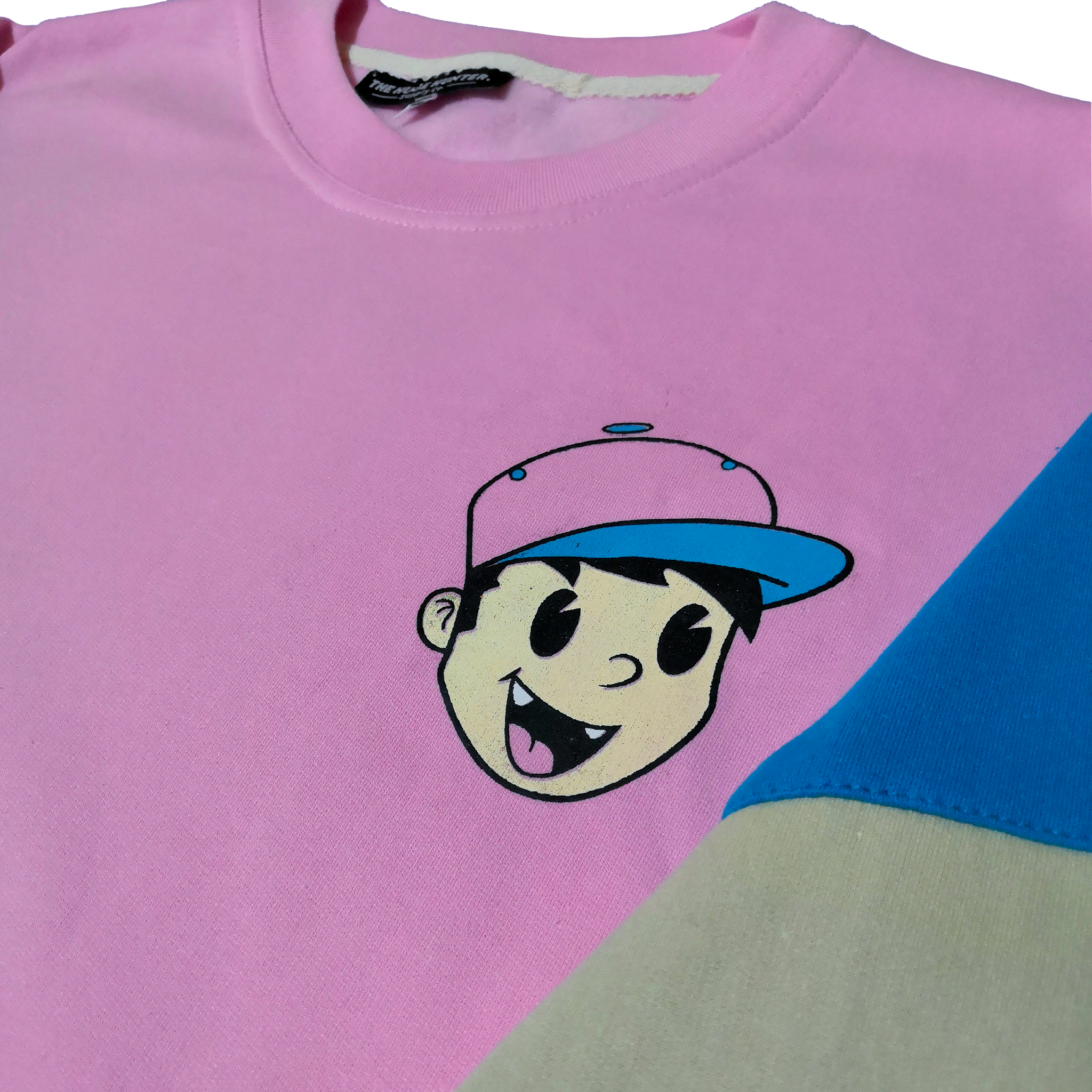 Sudadera color rosa, azul estilo skate con estampado en serigrafía niño graffiti