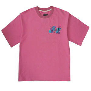 playera manga corta estampado lata graffiti color rosa estilo skate y graffiti 